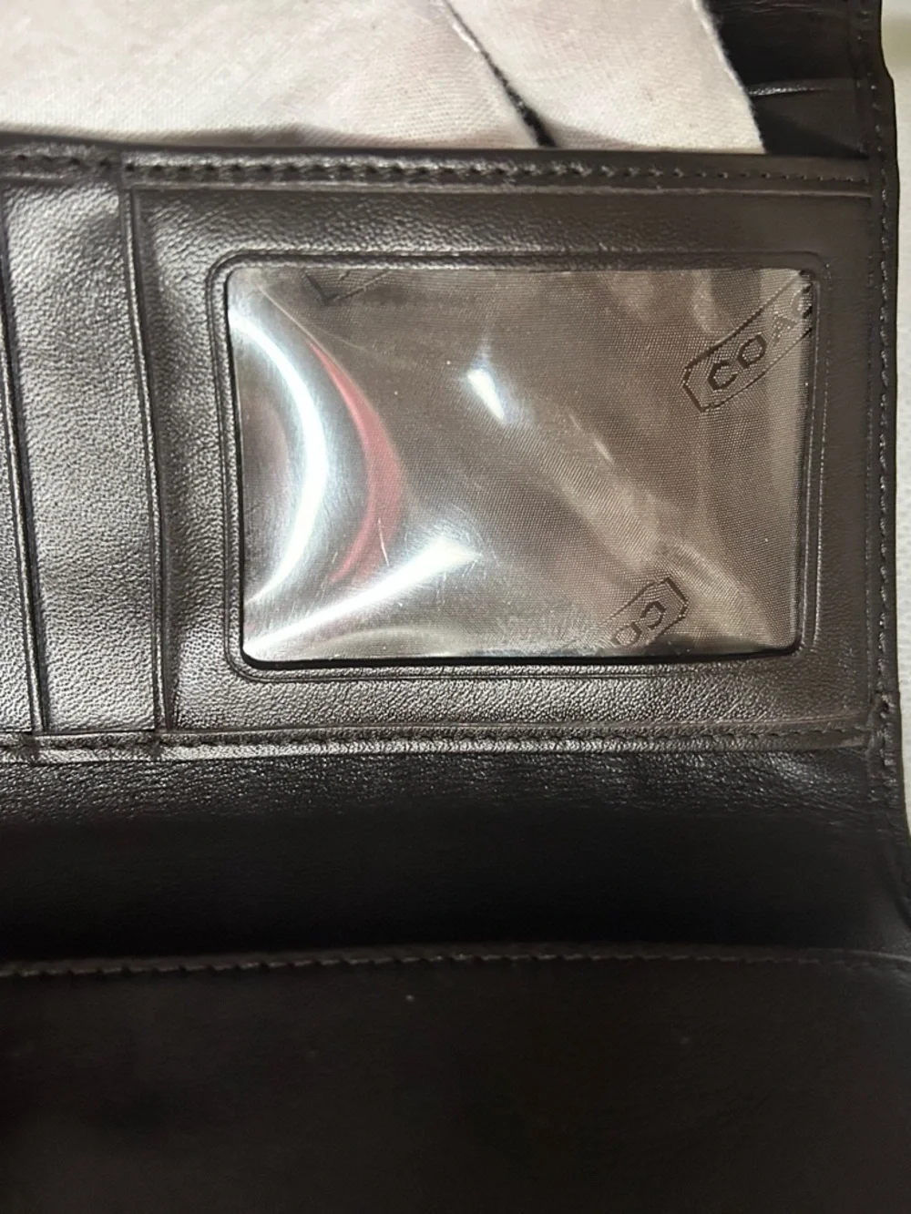 Coach Brown Monogram Wallet/ Clutch with Buckle Snap Accent